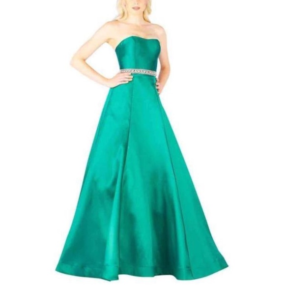 Mac Duggal 67687 Strapless Crystal Waist Gown